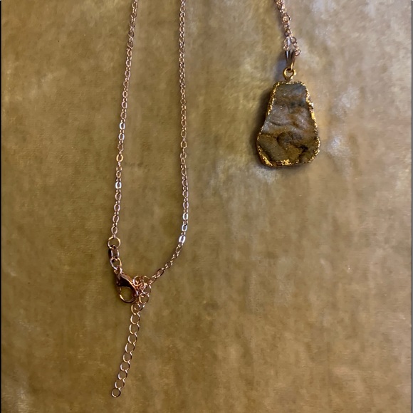 Galaxy Quartz Pendant and Rose Gold Necklace - Picture 6 of 9
